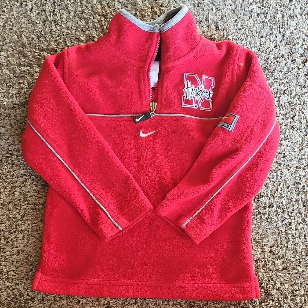 Nike Kids Red Huskers Quarter-Zip Fleece
